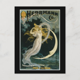 Cartão Postal Vintage Herrmann Maid of the Moon Poster