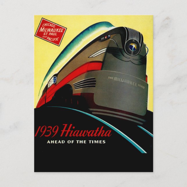 Cartão Postal Vintage Hiawatha - Comboio Dinamizado (Frente)