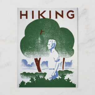 Cartão Postal Vintage Hiking Recreation WPA