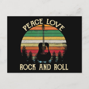 Cartão Postal Vintage Hippie Van Flower Bus Peace Love
