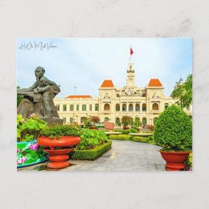 Cartão Postal Vintage ho chi minh Viêtname Viagem aquarela