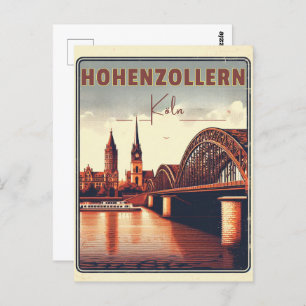 Cartão Postal Vintage Hohenzollern Bridge cologne presente na Al