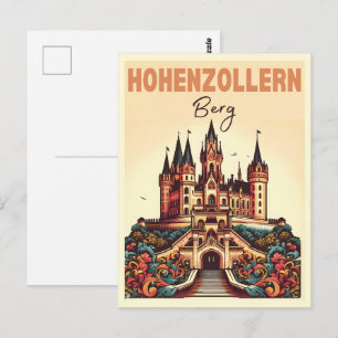 Cartão Postal Vintage Hohenzollern Castle Burg Hohenzoller