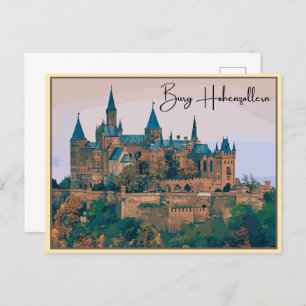 Cartão Postal Vintage Hohenzollern Castle Burg Hohenzoller