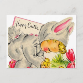 Cartão postal Vintage Holiday Easter Bunny