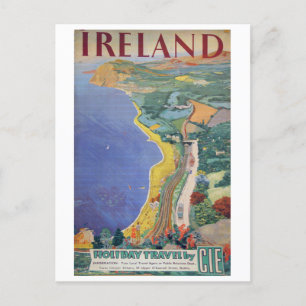 Cartão Postal Vintage Holiday Viagem Killiney Bay Irlanda