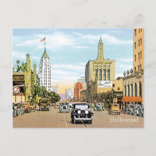 Cartão Postal Vintage Hollywood (Frente)