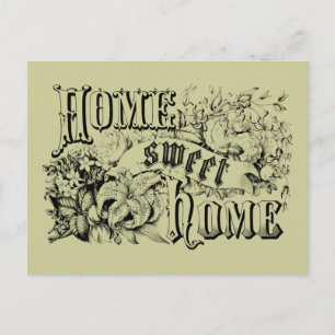 Cartão Postal Vintage Home Sweet Home Decor e presentes