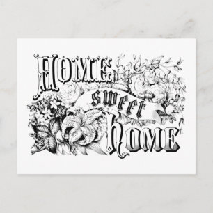 Cartão Postal Vintage Home Sweet Home Decor e presentes