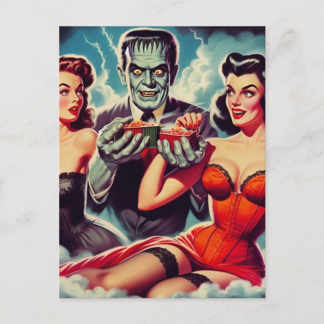 Cartão Postal Vintage Horror Pin-ups (Frente)