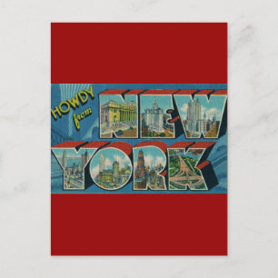 Cartão Postal Vintage Howdy de Nova York