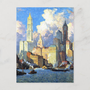 Cartão Postal Vintage Hudson River Waterfront