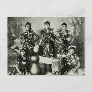 Cartão Postal Vintage Hula Portait