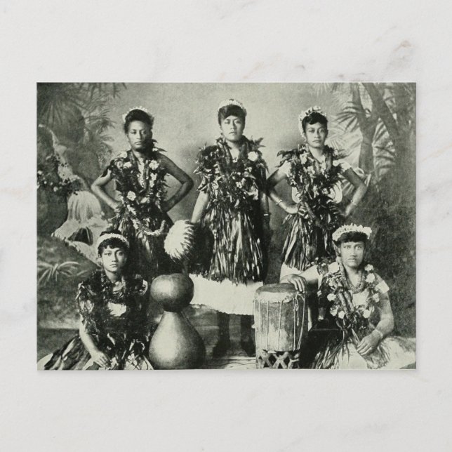 Cartão Postal Vintage Hula Portait (Frente)