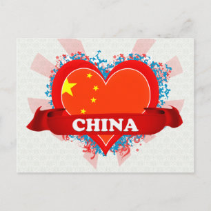 Cartão Postal Vintage I Love China