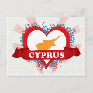 Cartão Postal Vintage I Love Cyprus