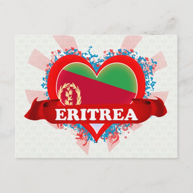Cartão Postal Vintage I Love Eritrea (Frente)