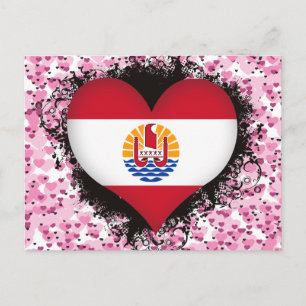 Cartão Postal Vintage I Love French Polynesia