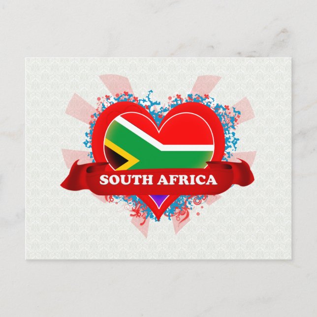 Cartão Postal Vintage I Love South Africa (Frente)