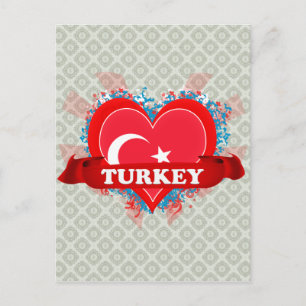 Cartão Postal Vintage I Love Turkey