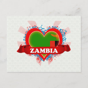 Cartão Postal Vintage I Love Zambia