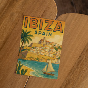 Cartão Postal Vintage Ibiza Espanha Ilha Baleares
