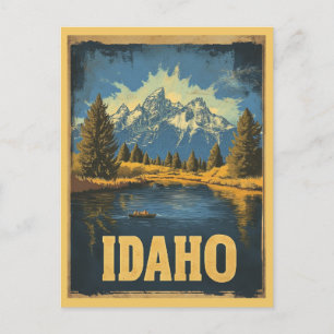 Cartão Postal Vintage Idaho Mountain Nature Viagem