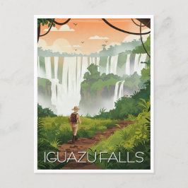 Cartão Postal Vintage Iguazu Falls Argentina