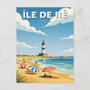 Cartão Postal Vintage Île de Ré France Viagem