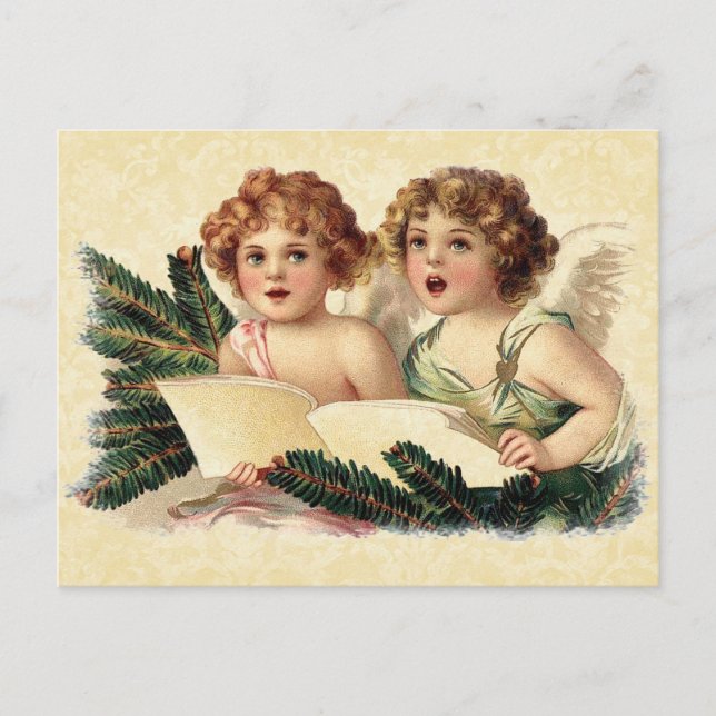 Cartão Postal Vintage Illustration Cherubs Singing (Frente)