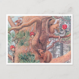 Cartão Postal Vintage Illustration Forest Children Elsa Beskow