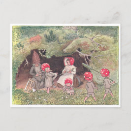 Cartão Postal Vintage Illustration Forest Children Elsa Beskow
