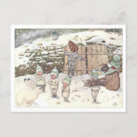 Vintage Illustration Forest Children Elsa Beskow