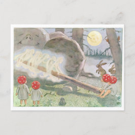 Cartão Postal Vintage Illustration Forest Children Elsa Beskow