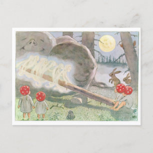 Cartão Postal Vintage Illustration Forest Children Elsa Beskow