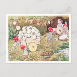 Cartão Postal Vintage Illustration Forest Children Elsa Beskow