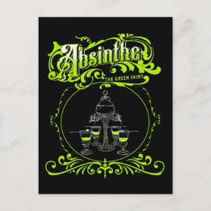 Cartão Postal Vintage Ilustrado Absinthe Set
