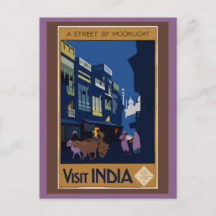 Cartão Postal Vintage India Retro Viagem Turismo