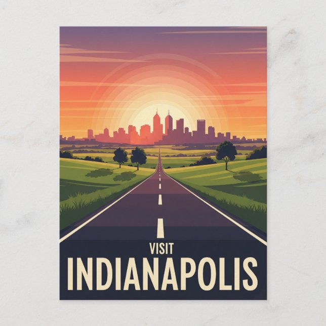 Cartão Postal Vintage Indiana Indianapolis (Frente)