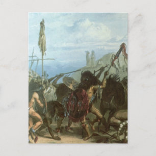 Cartão Postal Vintage Indians, Bison Dance de Karl Bodmer
