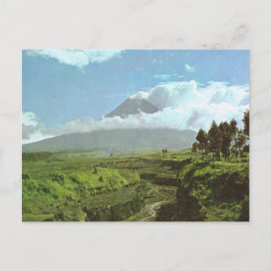 Cartão Postal Vintage Indonésia, Merapi Volcano