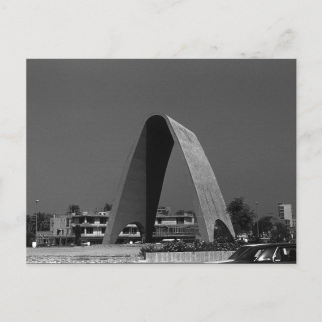 Cartão Postal Vintage Iraque Baghdad Arco Soldado Desconhecido (Frente)
