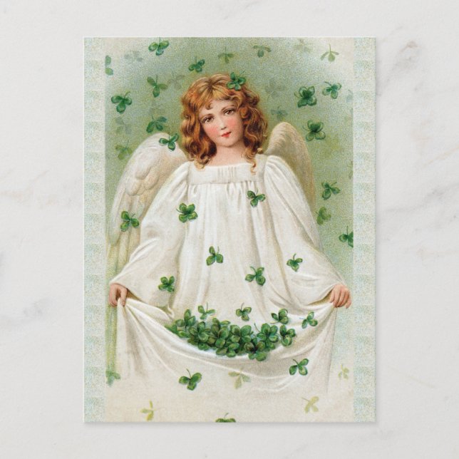 Cartão Postal Vintage Irish Angel Card (Frente)