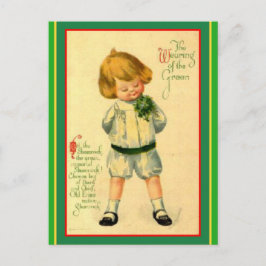 Cartão Postal Vintage Irish Laddie - Rua. Saudação de Patrick