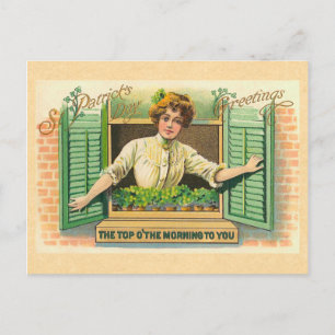 Cartão Postal Vintage Irish Top o' Morning Postcard