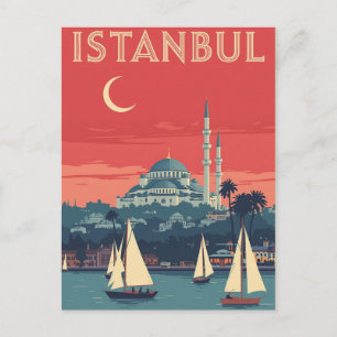 Cartão Postal Vintage Istanbul Viagem
