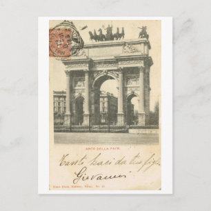 Cartão Postal Vintage Itália, Arco della Pace, Milano