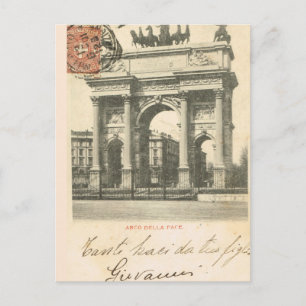 Cartão Postal Vintage Itália, Milano, Arco della pace, 1894