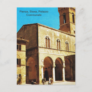 Cartão Postal Vintage Itália, Pienza, Siena, Palazzo Communale