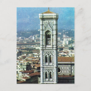 Cartão Postal Vintage Italy, Firenze, Duomo, Giotto's belltower